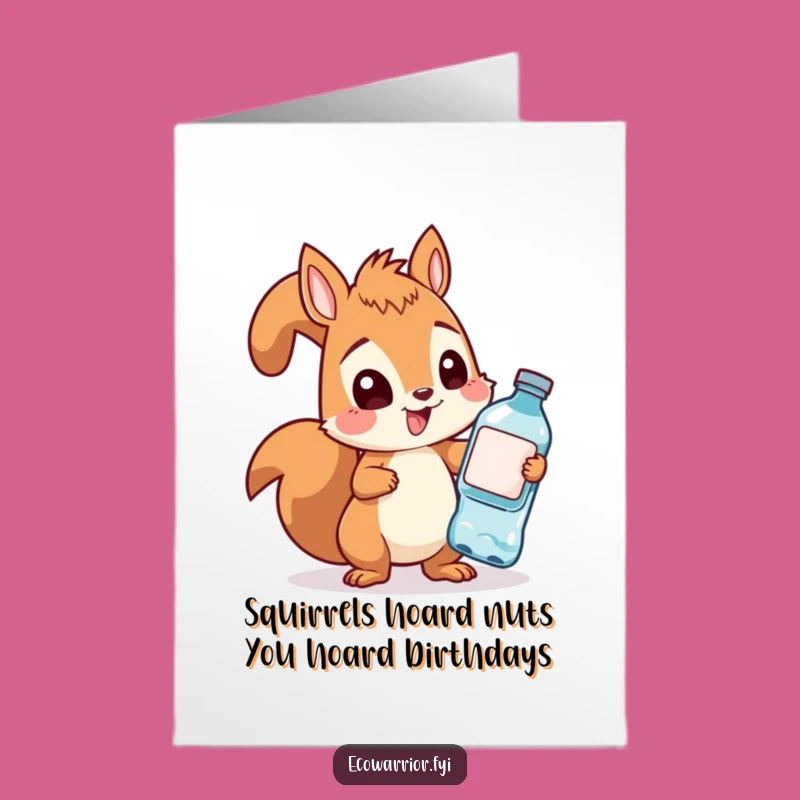 Free Printable Birthday Card: Funny Squirrel Eco Hero, Perfect Downloadable Gift for Laughs
