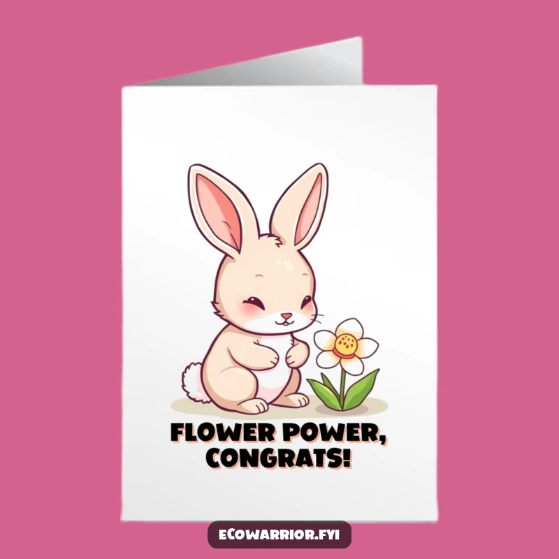 Free Printable Rabbit Congratulations Card - Blooming Success