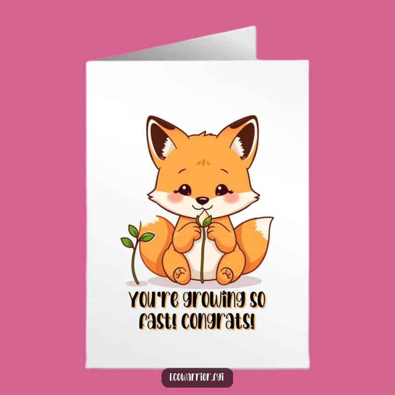 Free Printable Congrats Card: Fox Observing Success - Downloadable Milestone Gift