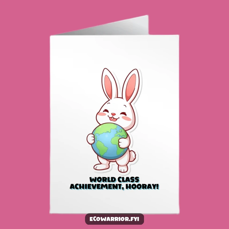 Free Printable Rabbit Congrats Card: World Explorer for a Grand Achievement
