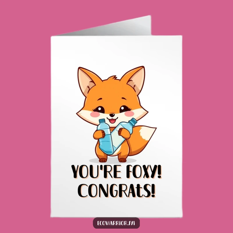 Free Printable Fox Congrats Card: Hydration Hero, Downloadable Celebration!
