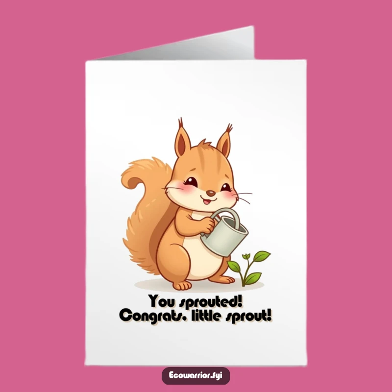 Free Printable Congrats Card: Funny Squirrel Celebrating Success - Downloadable DIY Gift