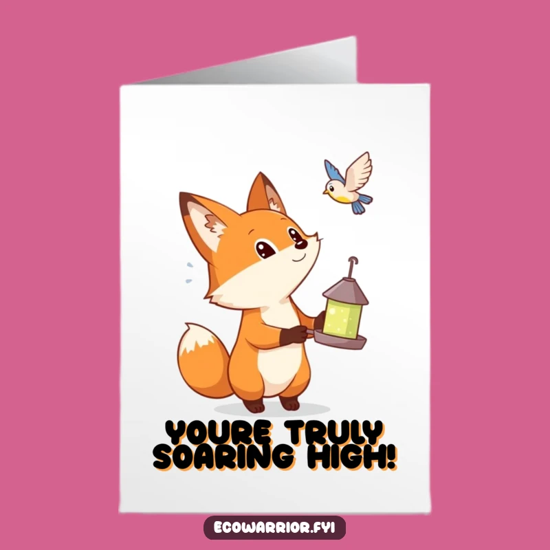 Free Printable Congrats Card: Curious Fox Amazed by Success, Downloadable Wonder Gift