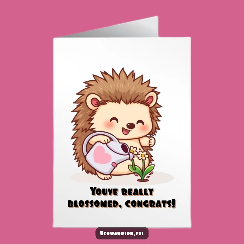 Hedgehog Congrats Bloom Card: Free Printable Downloadable DIY Gift!