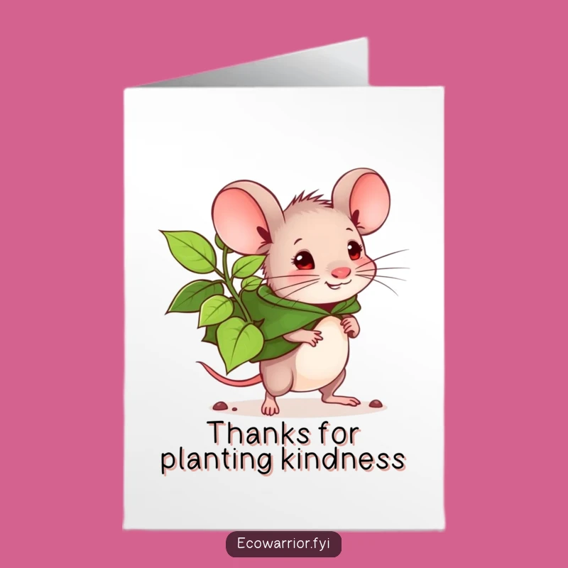 Free Printable Thank You Card Brave Mouse Helper For Your Kindness Downloadable