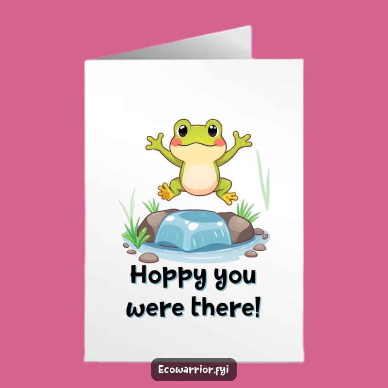 Free Printable Thank You Card: Grateful Frog Jumping - Print at Home Fun