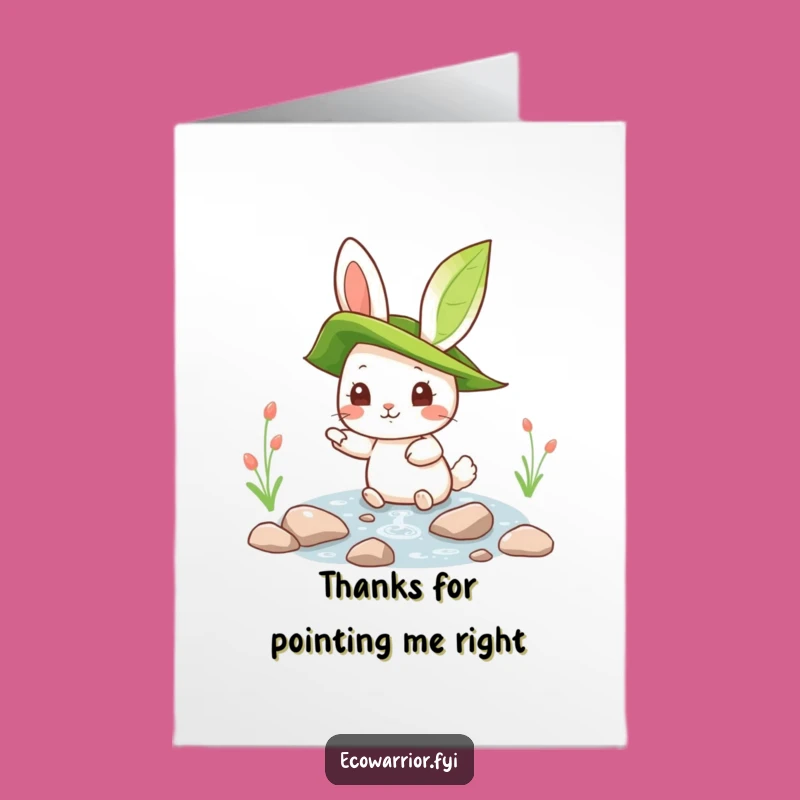 Free Printable Thank You Card: Rabbit Appreciates Nature, Charming Downloadable Gratitude for Clean Deeds