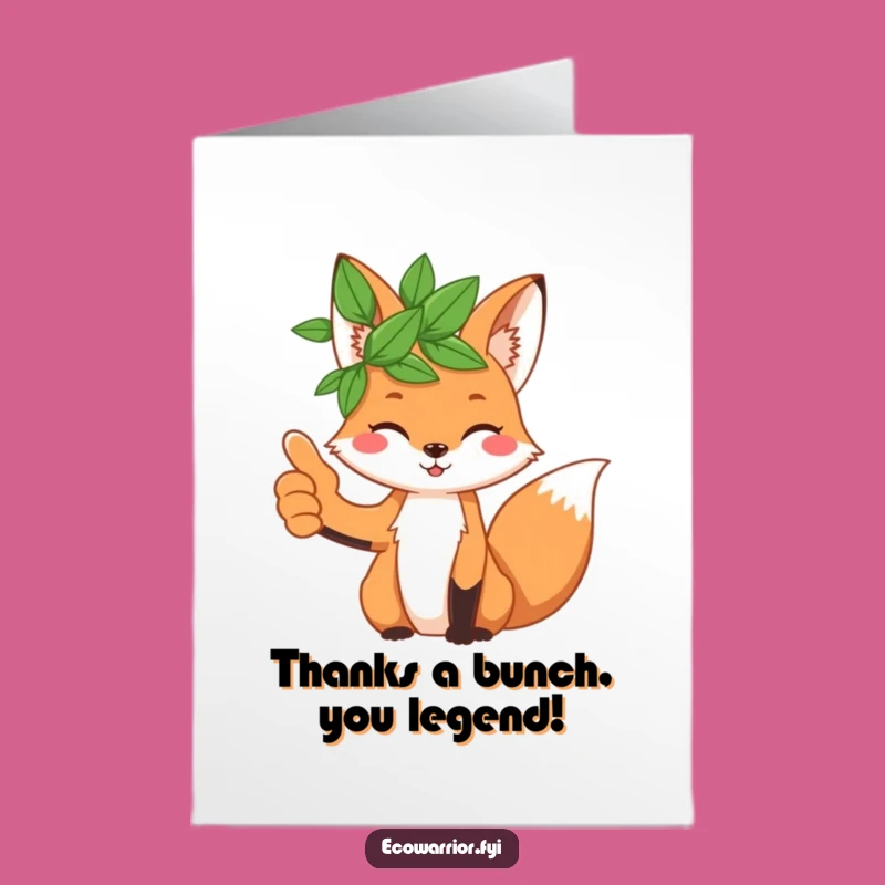 Free Printable Fox Thank You Card: Funny Thumbs Up Downloadable Gift for Thanks