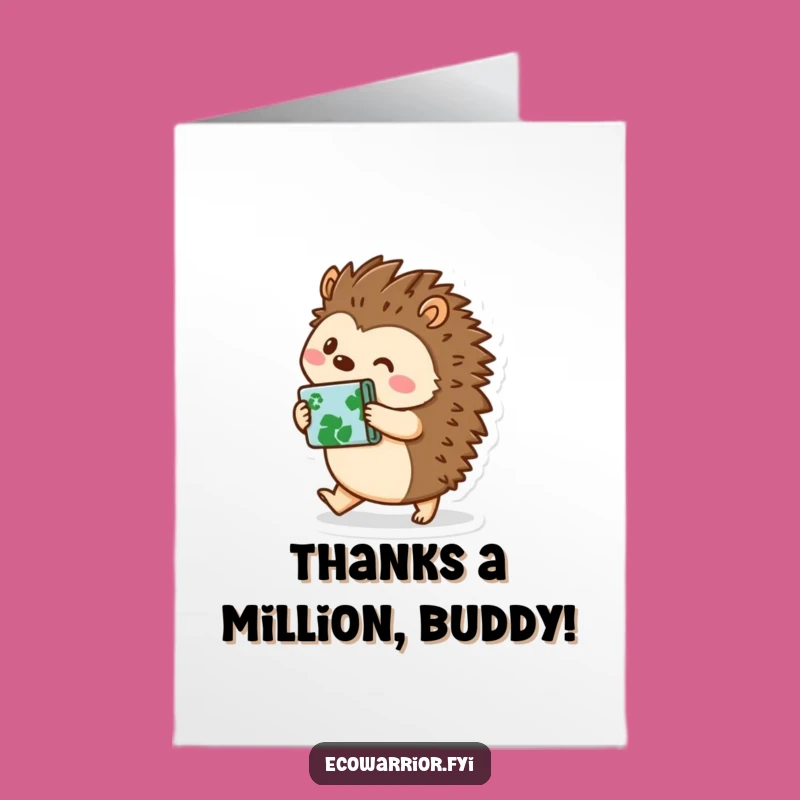 Funny Free Printable Thank You Card - Hedgehog Eco Design
