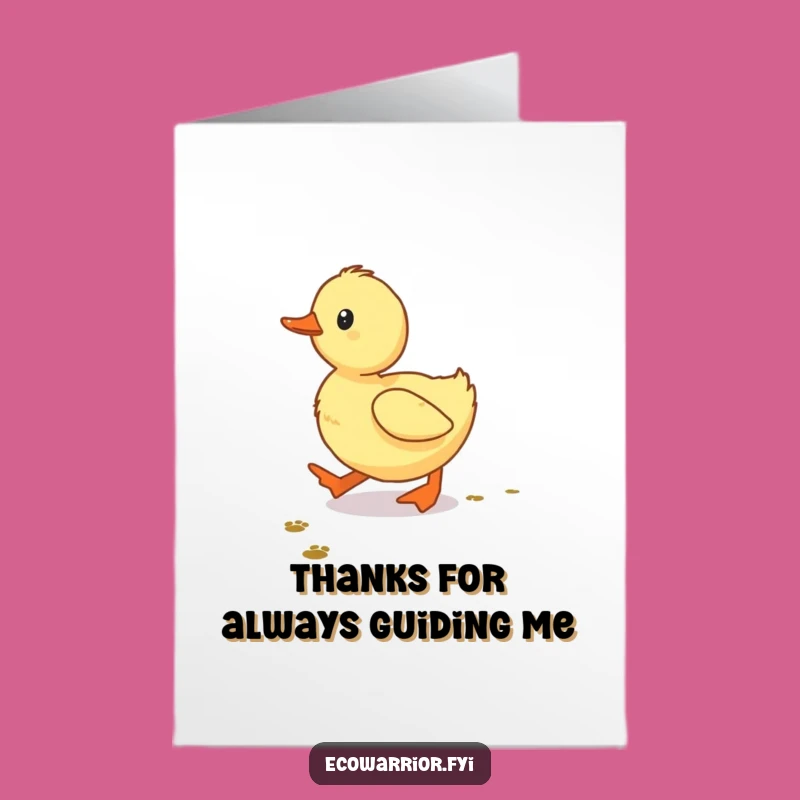 Free Printable Thank You Card: Duckling Footprints, Funny Downloadable Gift for Appreciation