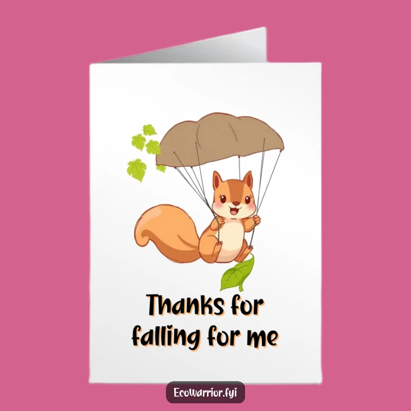 Free Printable Thank You Card: Squirrel Parachute Gratitude Downloadable Thanks