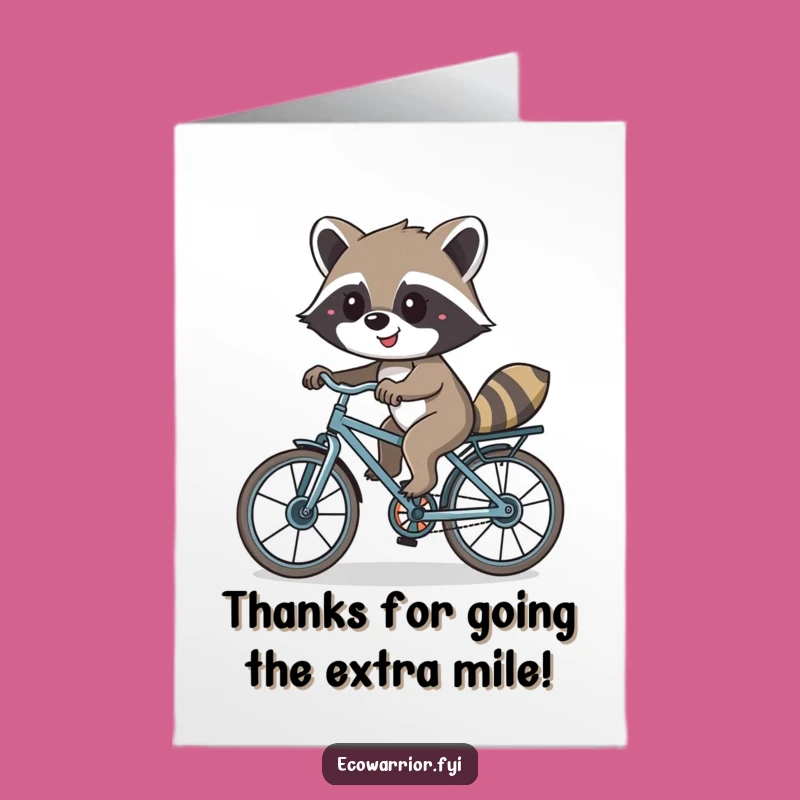 Raccoon Thank You Bike Card: Free Printable Downloadable DIY Gift!