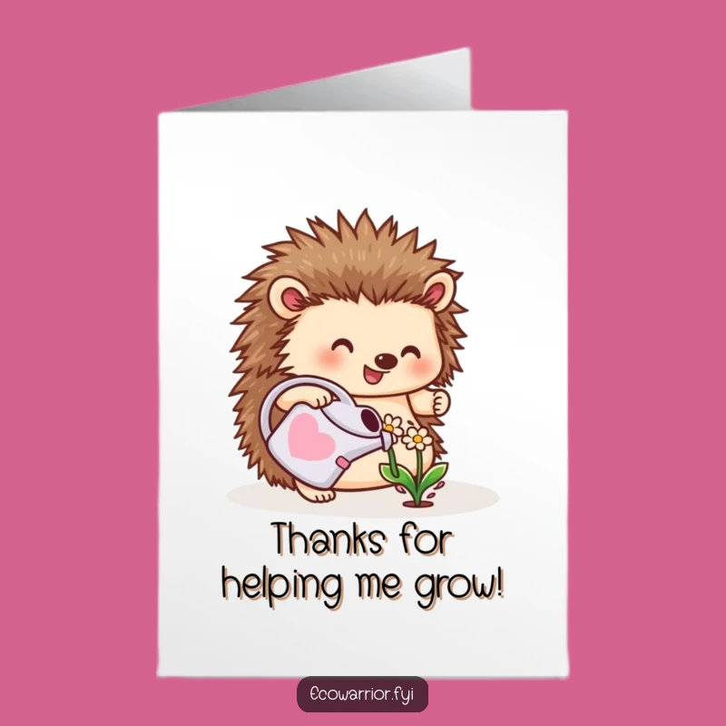 Hedgehog Thank You Bloom Card: Free Printable Downloadable DIY Gift!