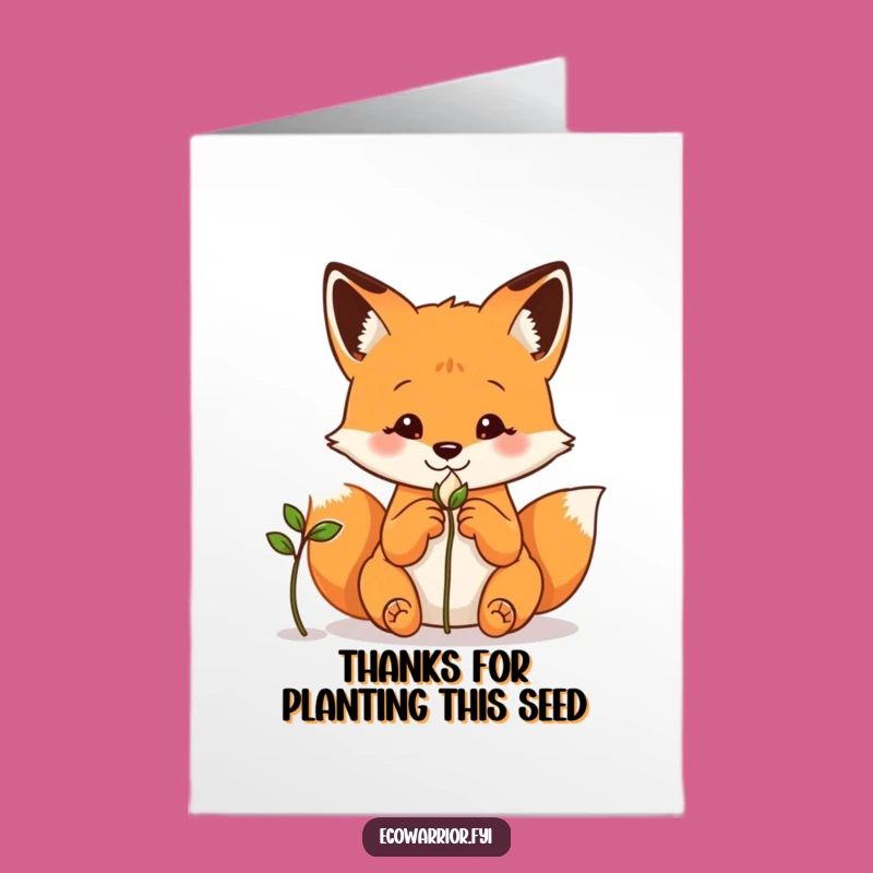 Free Printable Thank You Card: Fox's Appreciative Glance - Downloadable Gratitude Gift