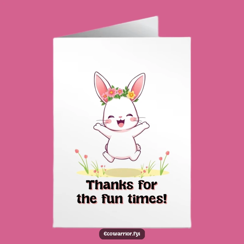Free Printable Thank You Card: Happy Rabbit's Bloom Appreciation - Downloadable Gift