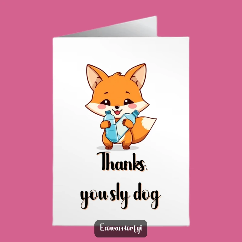 Free Printable Fox Thank You Card: Hydrated Thanks, Downloadable Gratitude!