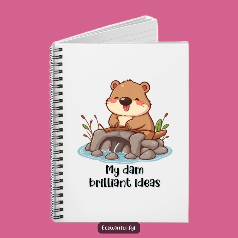 Funny Beaver Dam Builder Notebook: Jot Down Ideas with Woodland Humor Gift