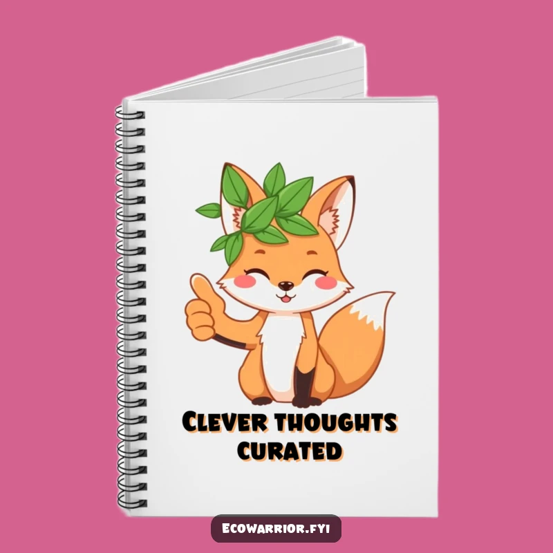 Funny Fox Leaf Crown Notebook: Playful Thumbs Up Journal Gift