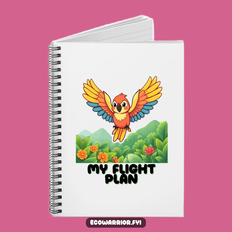Funny Parrot Soaring Notebook - Vibrant Journal Funny Gift for Ideas