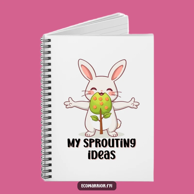 Funny Rabbit Embracing Sapling Notebook - Journal for Nature Lovers