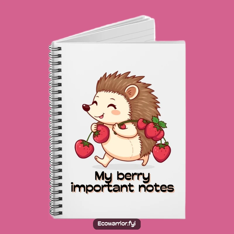 Funny Purposeful Hedgehog Notebook: Jot Down Ideas with Berry Carrier, Hilarious Journal Gift