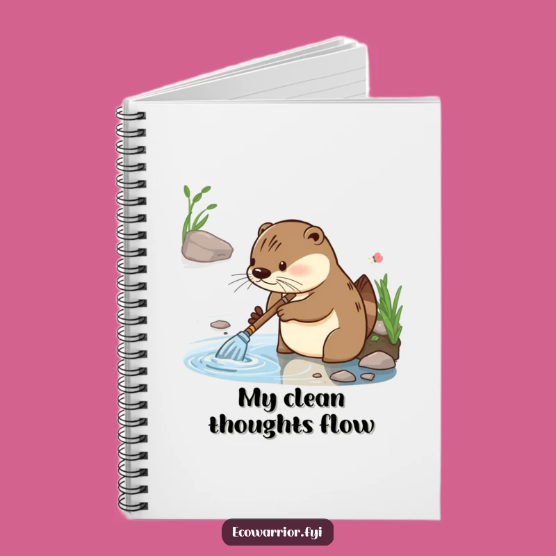 Funny Otter Cleaning Notebook: Diligent Riverbank Worker's Journal for Tidy Notes