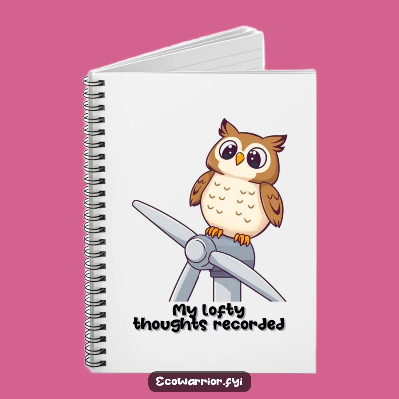 Funny Owl Wind Turbine Notebook: Wise Ideas, Sky Gazer Journal Gift