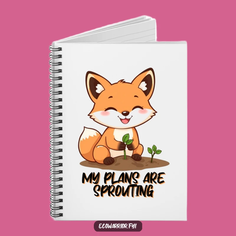 Funny Fox Gardener Notebook: Grow Your Thoughts with a Determined Fox