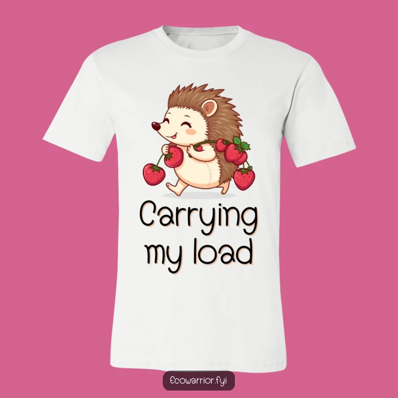 Funny Determined Hedgehog T-Shirt: Berry Carrier with Purpose, Hilarious Nature Gift