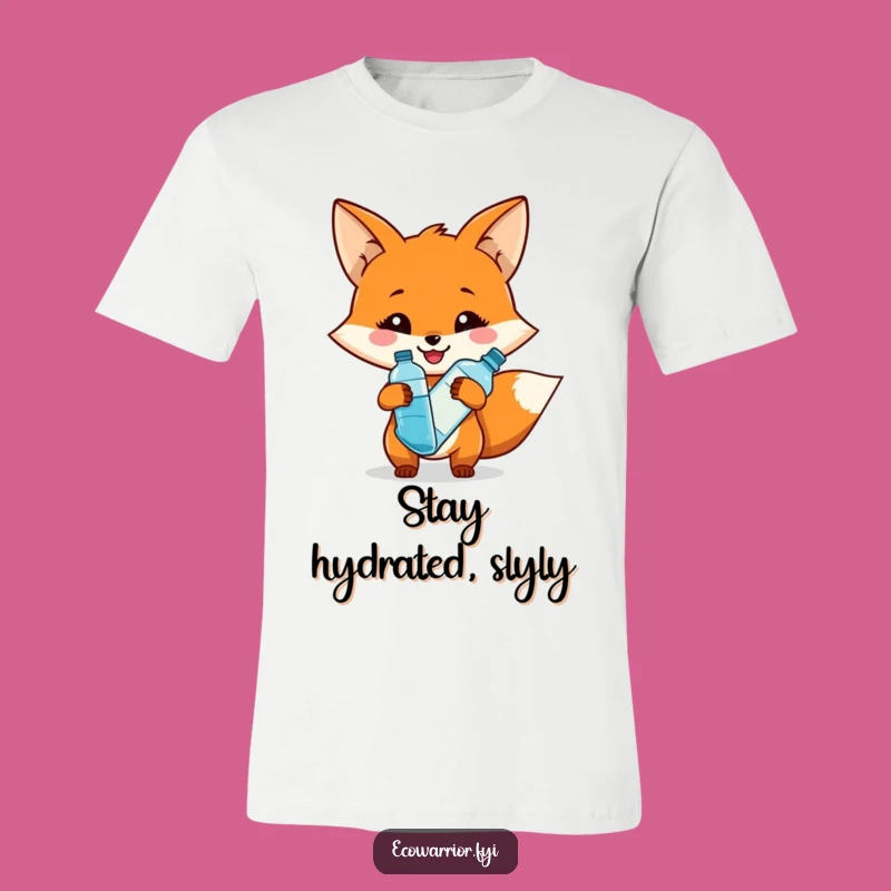 Funny Fox T-Shirt: Hydration Hero Apparel, Perfect Eco-Friendly Gift