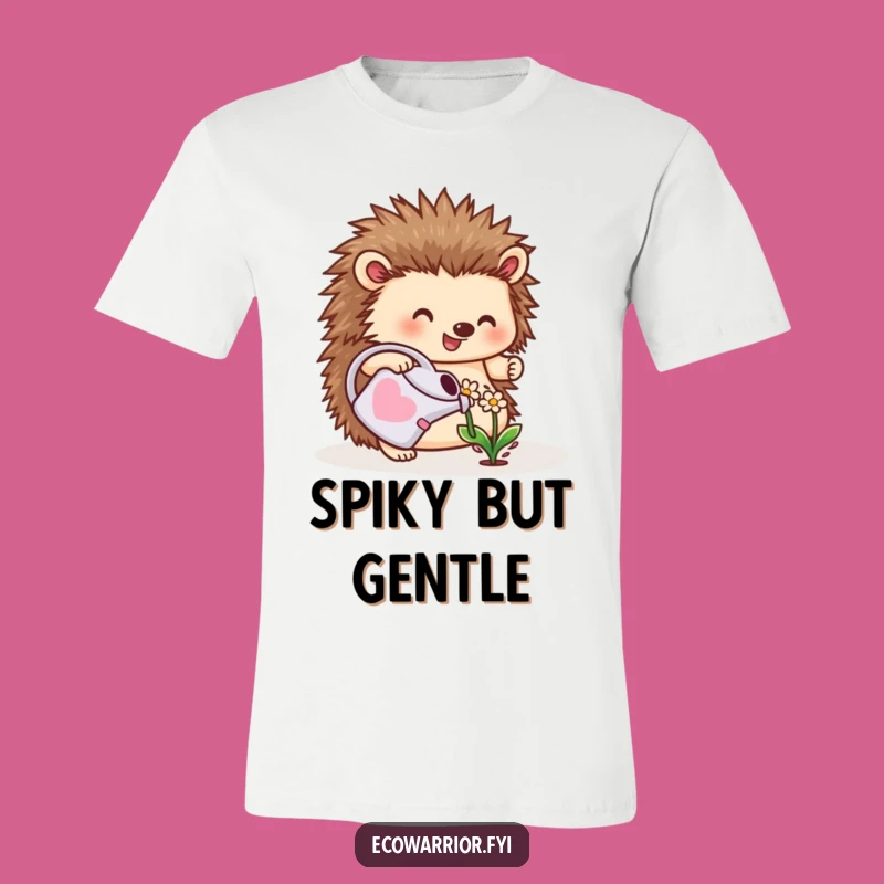 Funny Hedgehog Planter T-Shirt: Cheerful Gardener, Cute Critter Tee Gift