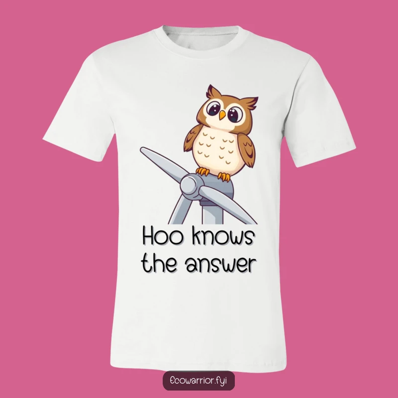 Funny Owl Wind Turbine T-Shirt: Sky Gazer, Eco-Wise Critter Tee Gift