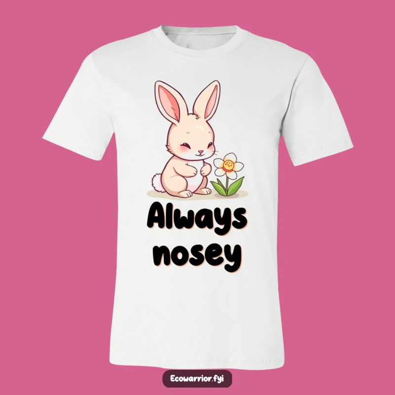 Funny Rabbit Flower Explorer T-Shirt: Adorable Gift for Garden Enthusiasts
