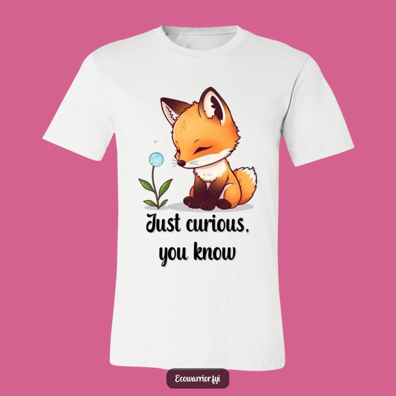 Funny Fox Cub T-Shirt: Enchanting Curious Animal Graphic Tee, Awesome Nature Lover Gift