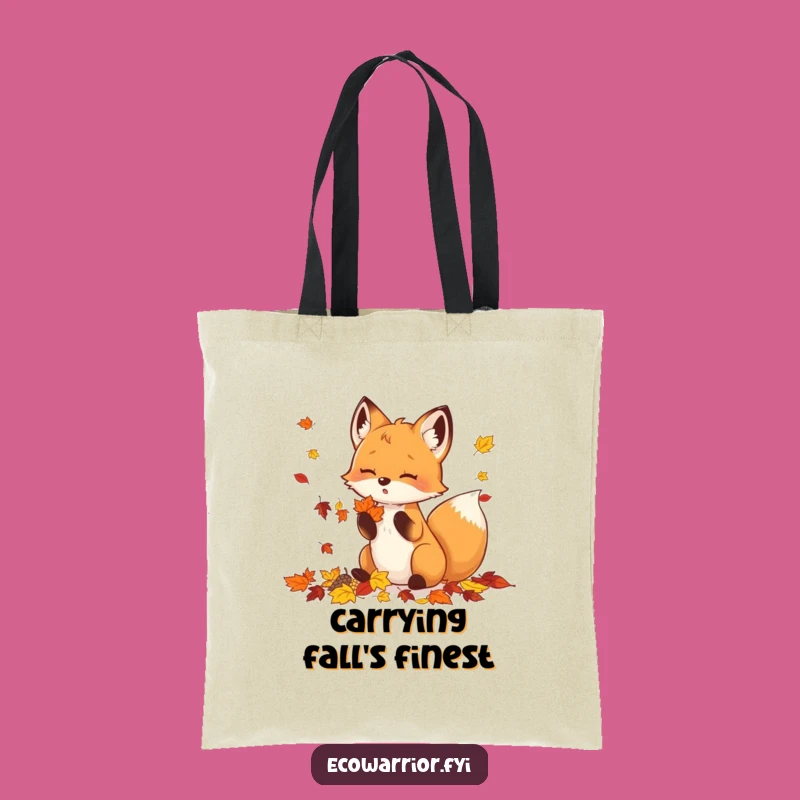 Funny Fox Leaf Tote Bag - Eco-Friendly Autumn Shopping Bag