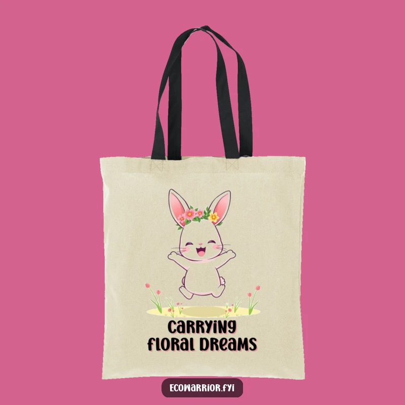 Funny Rabbit Tote Bag: Flower Crown Carry-All, Ideal Joyful Gift