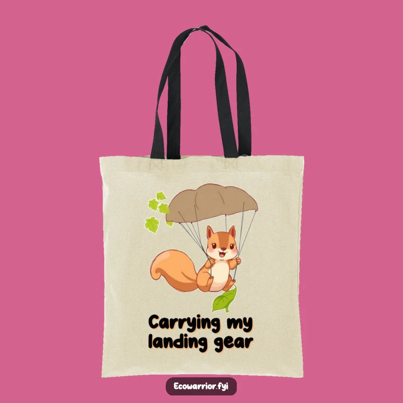 Funny Squirrel Parachute Tote Bag - Carry Your Adventure Hilariously