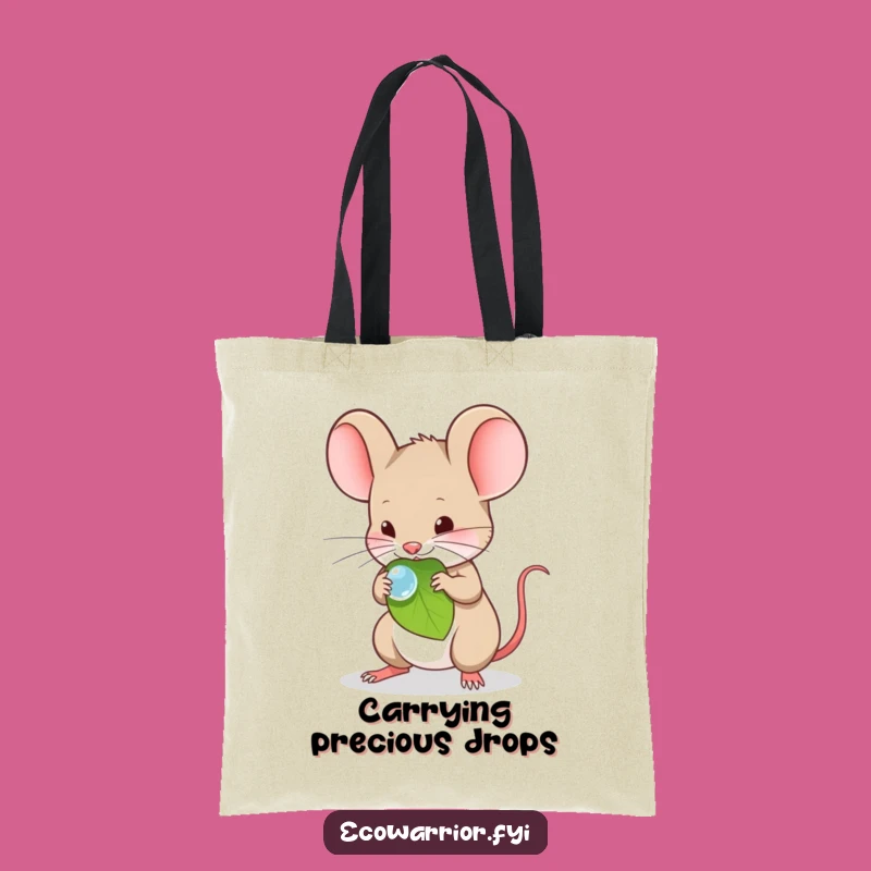 Funny Mouse Dewdrop Tote Bag - Delicate Nature Shopping Bag