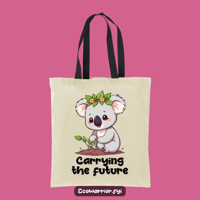 Funny Koala Sapling Tote Bag: Determined Gardener, Stylish Eco Gift