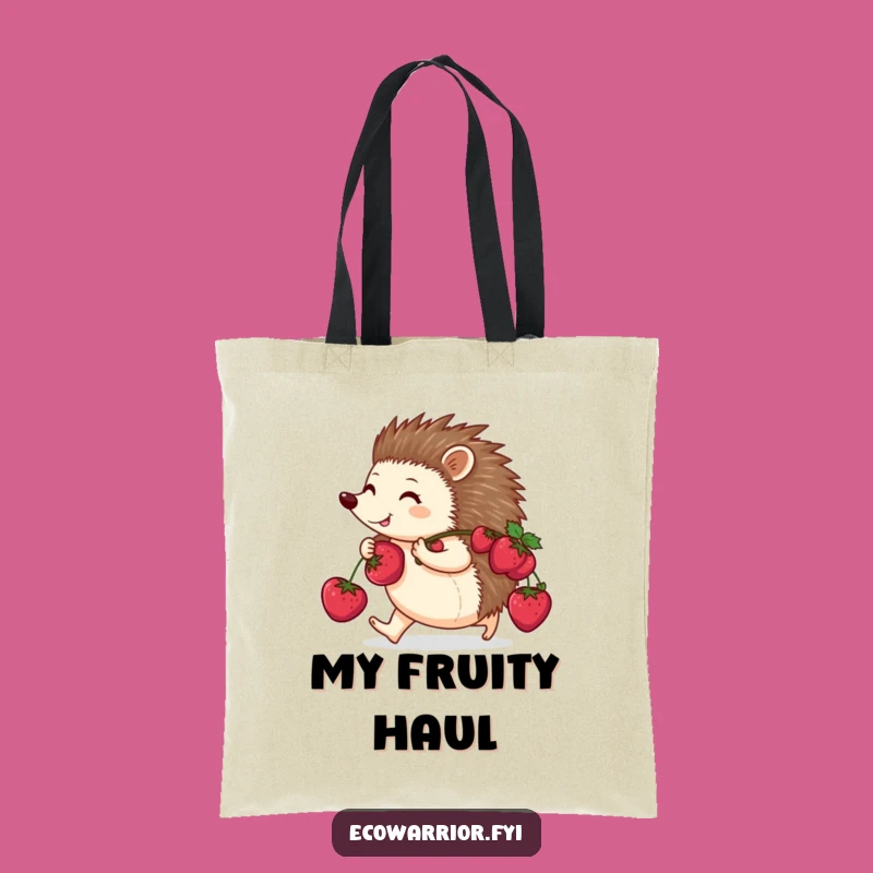 Funny Berry Hedgehog Tote Bag: Carry Your Essentials with Purposeful Charm, Great Gift