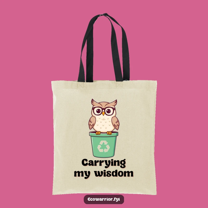 Funny Eco Owl Tote Bag: Carry Your Goods with a Wise, Spectacled Bird, Perfect Gift