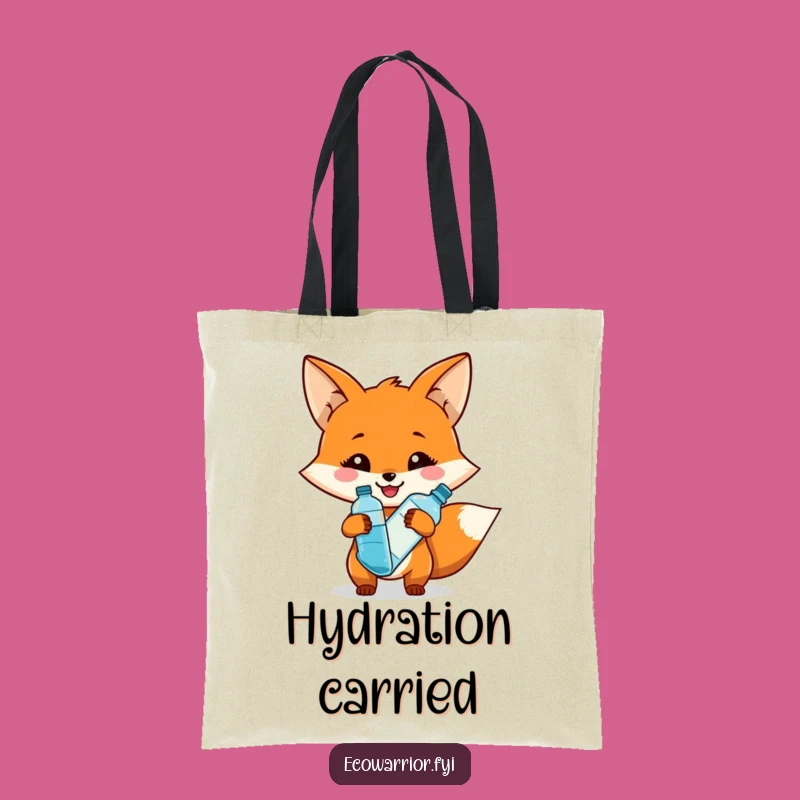 Funny Fox Tote Bag: Hydration Adventure Accessory, Perfect Eco Gift