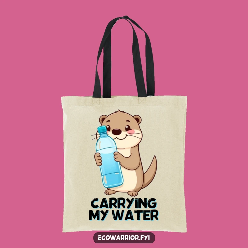 Funny Otter Hydration Tote Bag: Happy Otter Bag, Eco-Friendly Funny Gift