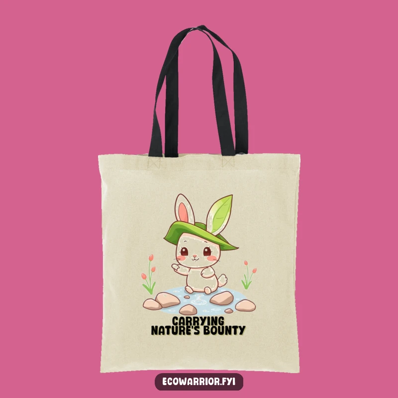 Funny Rabbit Tote Bag: Clean Stream Carryall, Hilarious Nature Gift