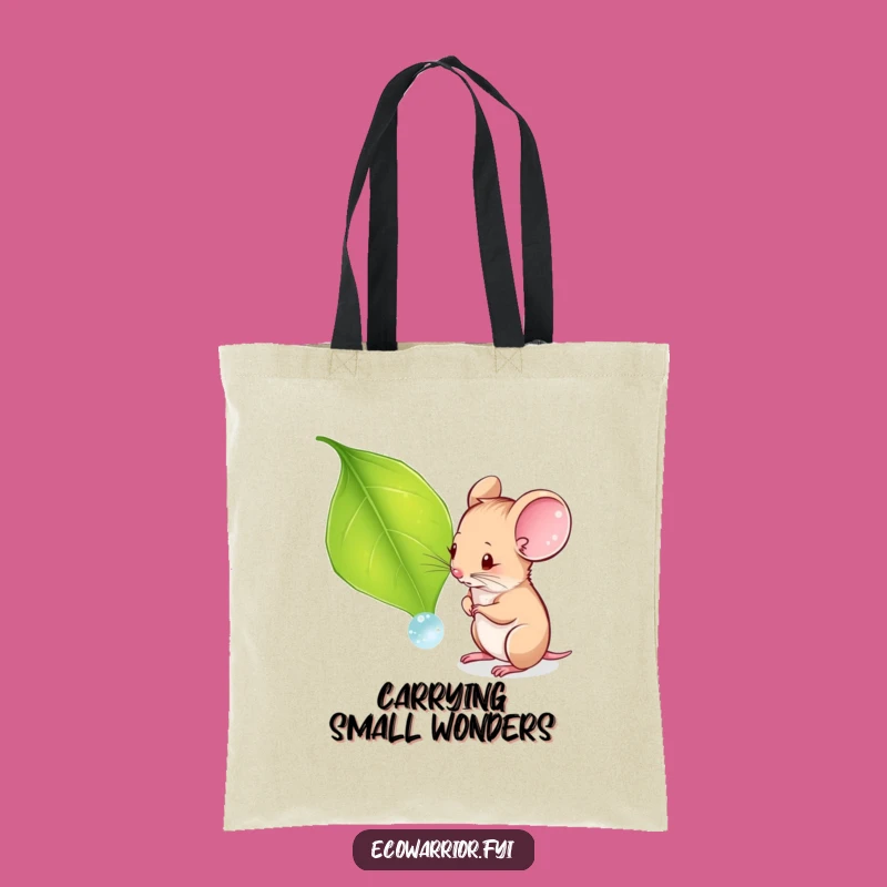 Funny Tiny Explorer Tote Bag: Carry Your Finds with a Curious Mouse, Great Gift