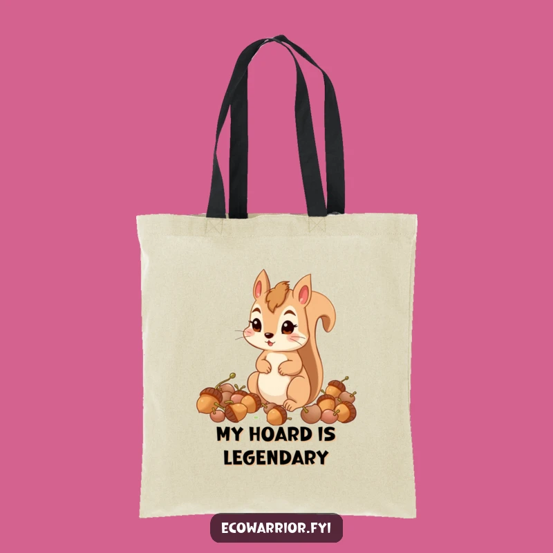 Funny Squirrel Acorn Collector Tote Bag: Determined Character Accessory Gift